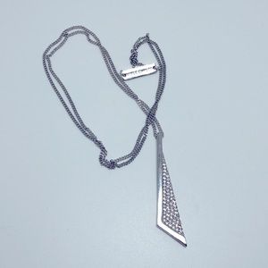 Vince Camuto silver tone rhinestone pendant